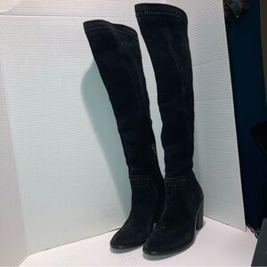 Vince Camuto Karinda Over The Knee Boots Black Suede Women's size 8M